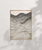 Çerçevesiz Poster Dalgalı Çizgiler Soyut Sanat thumbnail 7
