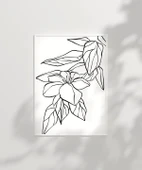 Çerçevesiz Poster El Çizimi Çiçek ve Yaprak Motifli Minimalist thumbnail 2