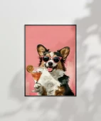 Çerçevesiz Poster Corgi'nin Pembe Gözlük Stili thumbnail 7