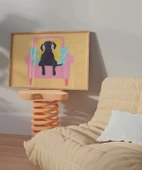 Çerçevesiz Poster Koltuğunda Keyif Yapan Dost thumbnail 3