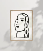 Çerçevesiz Poster El Çizimi Yüz Figürü Grafik thumbnail 6