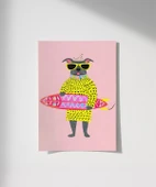 Çerçevesiz Poster Eğlenceli Dalga Avcısı thumbnail 1