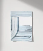 Çerçevesiz Poster Soyut Mavi Çizgiler Minimalist thumbnail 1