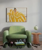 Çerçevesiz Poster Sarı Battaniyede Dinleniş thumbnail 5