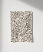 Çerçevesiz Poster Topografik Harita Görünümlü - 1