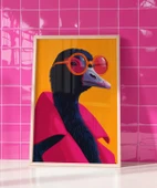 Çerçevesiz Poster Neon Şıklığı Devekuşu thumbnail 4