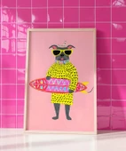 Çerçevesiz Poster Eğlenceli Dalga Avcısı thumbnail 4