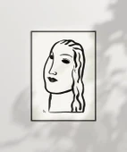 Çerçevesiz Poster El Çizimi Yüz Figürü Grafik thumbnail 7