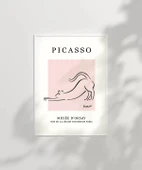 Çerçevesiz Poster Pembe Arka Planlı Picasso Çizim thumbnail 2
