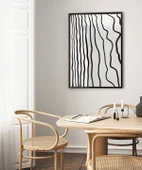 Çerçevesiz Poster Soyut Siyah-Beyaz Çizgisel thumbnail 3