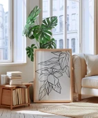 Çerçevesiz Poster El Çizimi Çiçek ve Yaprak Motifli Minimalist thumbnail 5