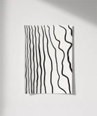 Çerçevesiz Poster Soyut Siyah-Beyaz Çizgisel thumbnail 1