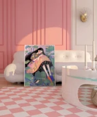 Çerçevesiz Poster Bitkiler ve Kuşlarla Süslenmiş thumbnail 3