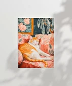 Çerçevesiz Poster Kedinin Gün Batımı Keyfi thumbnail 2