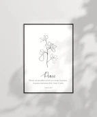 Çerçevesiz Poster El Çizimi Bitki Motifli Dekoratif - 6