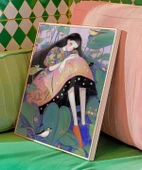 Çerçevesiz Poster Bitkiler ve Kuşlarla Süslenmiş thumbnail 5