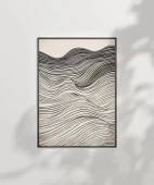 Çerçevesiz Poster Dalgalı Çizgiler Soyut Sanat thumbnail 6