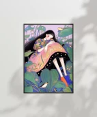 Çerçevesiz Poster Bitkiler ve Kuşlarla Süslenmiş thumbnail 7