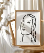 Çerçevesiz Poster El Çizimi Yüz Figürü Grafik thumbnail 4