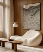 Çerçevesiz Poster Dalgalı Çizgiler Soyut Sanat thumbnail 5