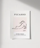 Çerçevesiz Poster Pembe Arka Planlı Picasso Çizim thumbnail 1