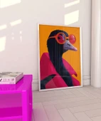 Çerçevesiz Poster Neon Şıklığı Devekuşu thumbnail 3