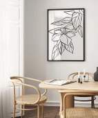 Çerçevesiz Poster El Çizimi Çiçek ve Yaprak Motifli Minimalist thumbnail 3