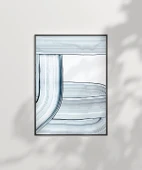 Çerçevesiz Poster Soyut Mavi Çizgiler Minimalist thumbnail 7