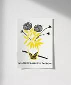 Çerçevesiz Poster El Çizimi Vazo ve Çiçek Motifli Grafik thumbnail 1