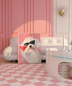 Çerçevesiz Poster Cool Köpek ve Kokteyl thumbnail 3