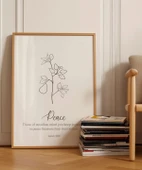 Çerçevesiz Poster El Çizimi Bitki Motifli Dekoratif - 3