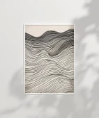 Çerçevesiz Poster Dalgalı Çizgiler Soyut Sanat thumbnail 2
