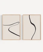 Çerçevesiz Poster Kıvrımlı Hatlar Modern 2'li thumbnail 7