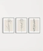 Çerçevesiz Poster Sade Çiçek Sanatı 3'lü thumbnail 6