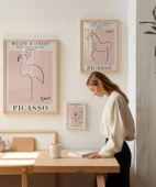 Çerçevesiz Poster Picasso Tarzı Hayvan Çizimleri 3'lü thumbnail 4