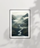 Çerçevesiz Poster Sisler İçinde Nehir thumbnail 6