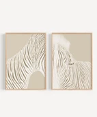 Çerçevesiz Poster Modern Zebra Çizgi Sanatı 2'li thumbnail 7