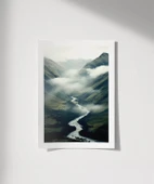 Çerçevesiz Poster Sisler İçinde Nehir thumbnail 1
