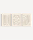 Çerçevesiz Poster Organik Akış ve Desen Sanatı Triptik 3'lü thumbnail 6