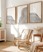 Çerçevesiz Poster Soyut Hatlar ve Akış 3'lü thumbnail 5