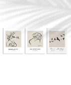 Çerçevesiz Poster Bohème ve Simplicity Dekoratif 3'lü - 1