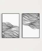 Çerçevesiz Poster Hareket ve Akış Temalı Monokrom 2'li thumbnail 6