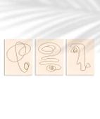 Çerçevesiz Poster Organik Formlar ve Çizgiler 3'lü thumbnail 1