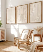 Çerçevesiz Poster Organik Akış ve Desen Sanatı Triptik 3'lü thumbnail 5