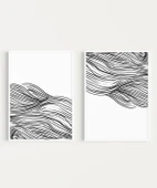 Çerçevesiz Poster Hareket ve Akış Temalı Monokrom 2'li thumbnail 2