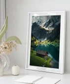 Çerçevesiz Poster Beyaz Zirveler ve Yeşil Vadi thumbnail 4