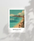 Çerçevesiz Poster Palmiye Rüzgarında Honolulu thumbnail 2