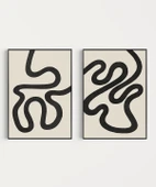 Çerçevesiz Poster Minimalist Dalgalı Hatlar 2'li thumbnail 6