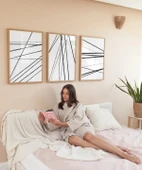 Çerçevesiz Poster Geometrik Çizgiler 3'lü thumbnail 4