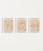 Çerçevesiz Poster Musée d'Orsay İlhamlı Picasso Hayvan Çizimleri 3'lü thumbnail 2